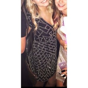 Black and silver sequin Parker dress